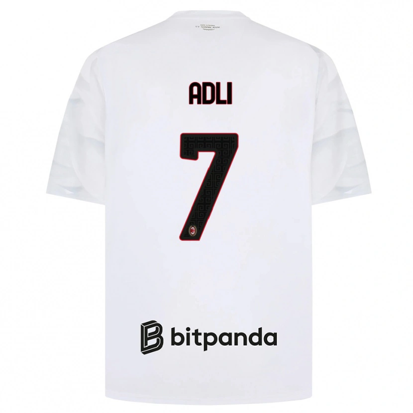 Danxen Dětské Yacine Adli #7 Bílá Červená Černá Daleko Hráčské Dresy 2026/27 Dres