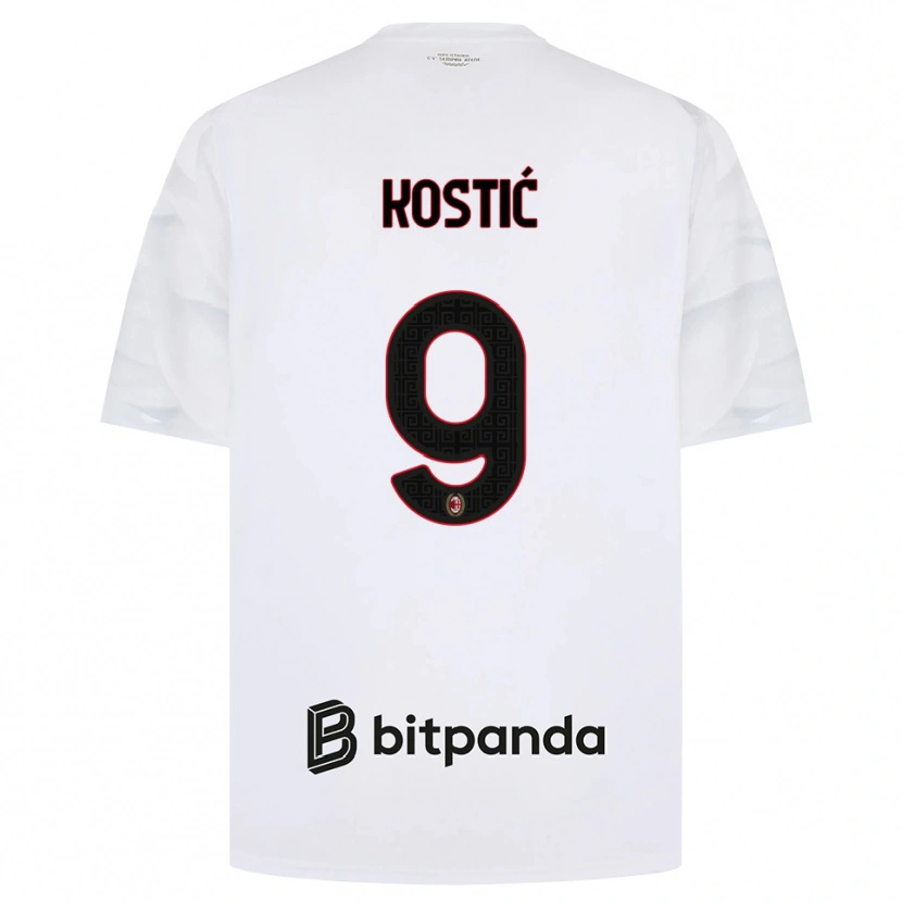 Danxen Dětské Andrej Kostić #9 Bílá Červená Černá Daleko Hráčské Dresy 2026/27 Dres