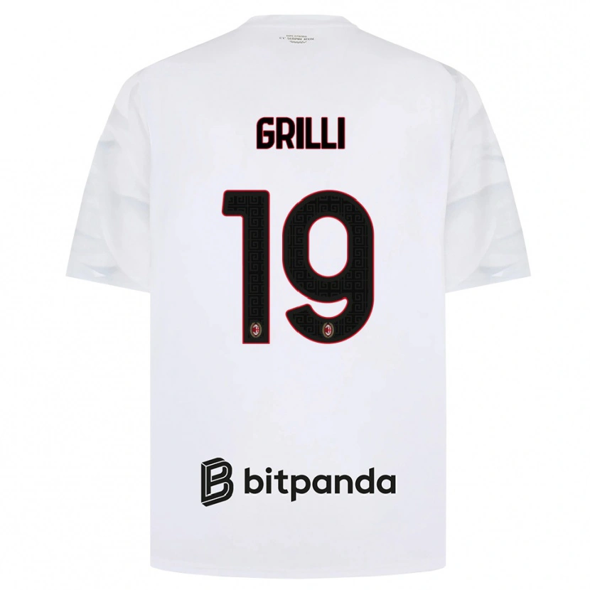 Danxen Dětské Lorenzo Grilli #19 Bílá Červená Černá Daleko Hráčské Dresy 2026/27 Dres