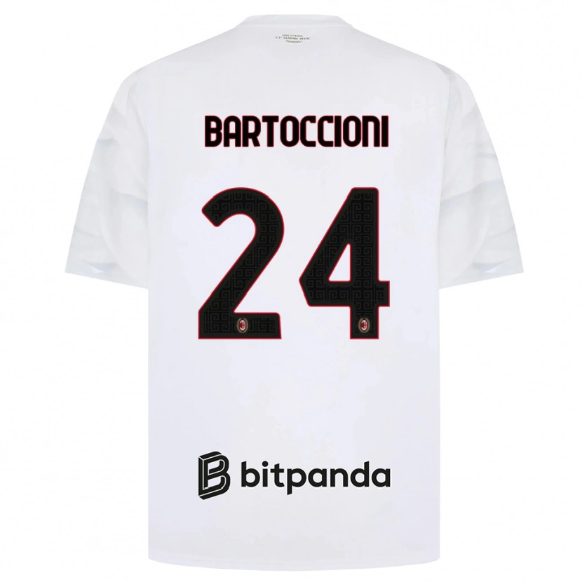 Danxen Dětské Andrea Bartoccioni #24 Bílá Červená Černá Daleko Hráčské Dresy 2026/27 Dres