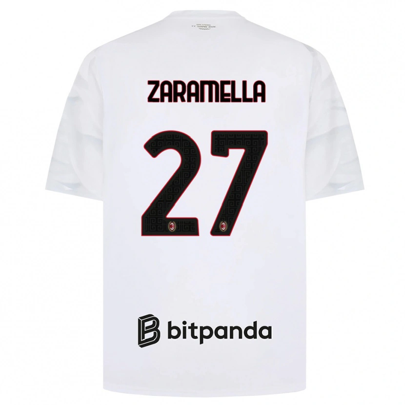 Danxen Dětské Mattia Zaramella #27 Bílá Červená Černá Daleko Hráčské Dresy 2026/27 Dres