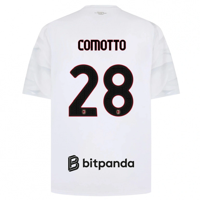 Danxen Dětské Christian Comotto #28 Bílá Červená Černá Daleko Hráčské Dresy 2026/27 Dres