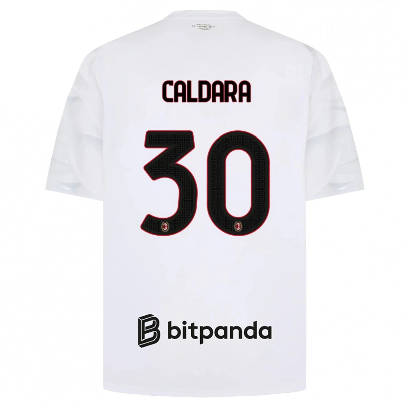 Danxen Dětské Mattia Caldara #30 Bílá Červená Černá Daleko Hráčské Dresy 2026/27 Dres