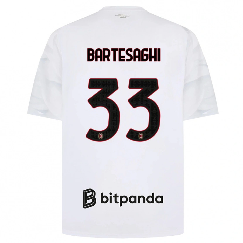 Danxen Dětské Davide Bartesaghi #33 Bílá Červená Černá Daleko Hráčské Dresy 2026/27 Dres