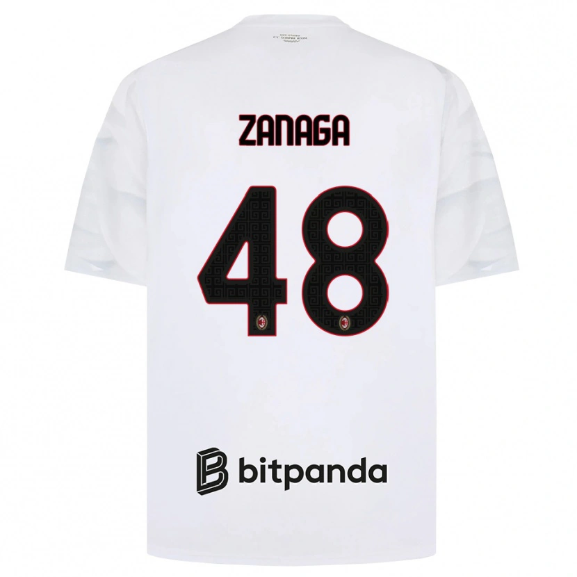 Danxen Dětské Edoardo Zanaga #48 Bílá Červená Černá Daleko Hráčské Dresy 2026/27 Dres