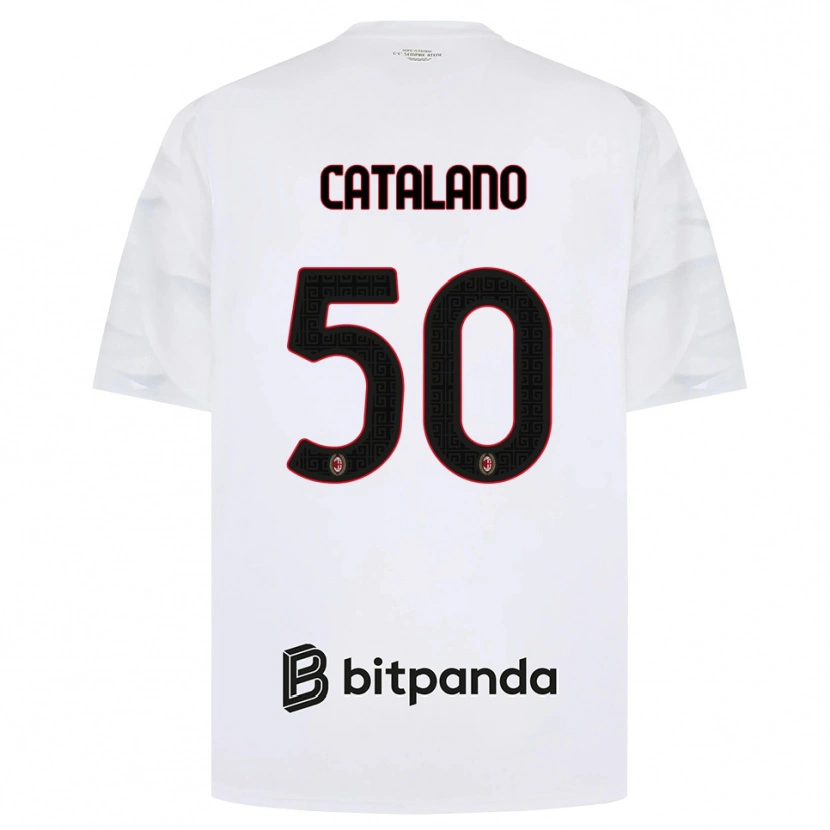 Danxen Dětské Alessio Catalano #50 Bílá Červená Černá Daleko Hráčské Dresy 2026/27 Dres