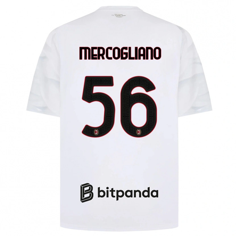 Danxen Dětské Mattia Mercogliano #56 Bílá Červená Černá Daleko Hráčské Dresy 2026/27 Dres