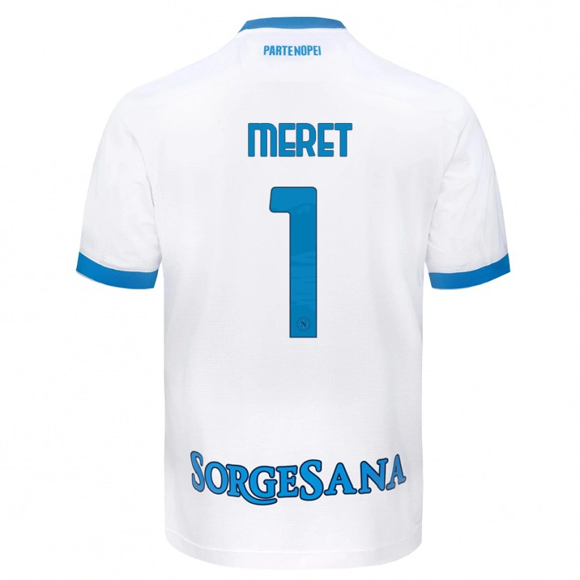 Danxen Dětské Alex Meret #1 Bílá Světle Modrá Daleko Hráčské Dresy 2026/27 Dres