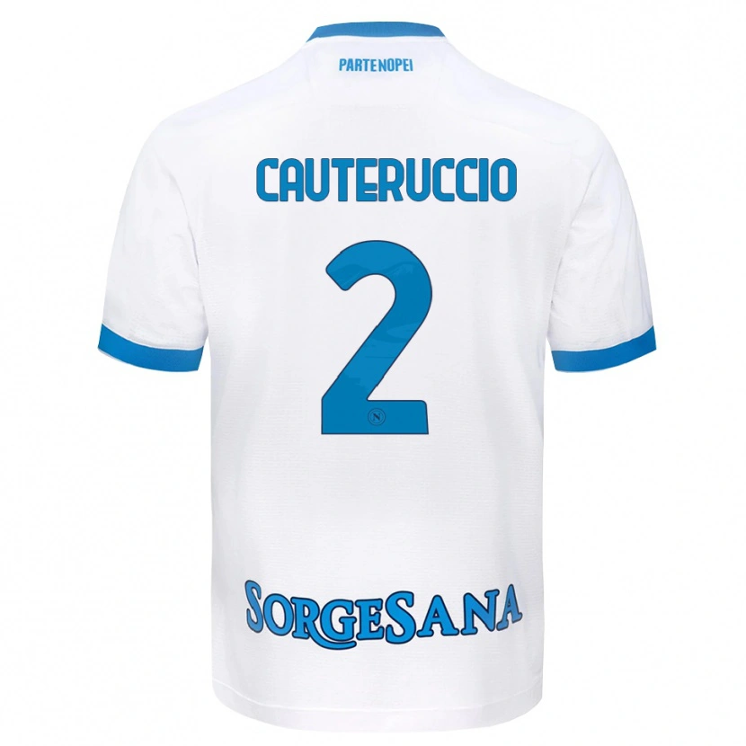 Danxen Dětské Walter Cauteruccio #2 Bílá Světle Modrá Daleko Hráčské Dresy 2026/27 Dres