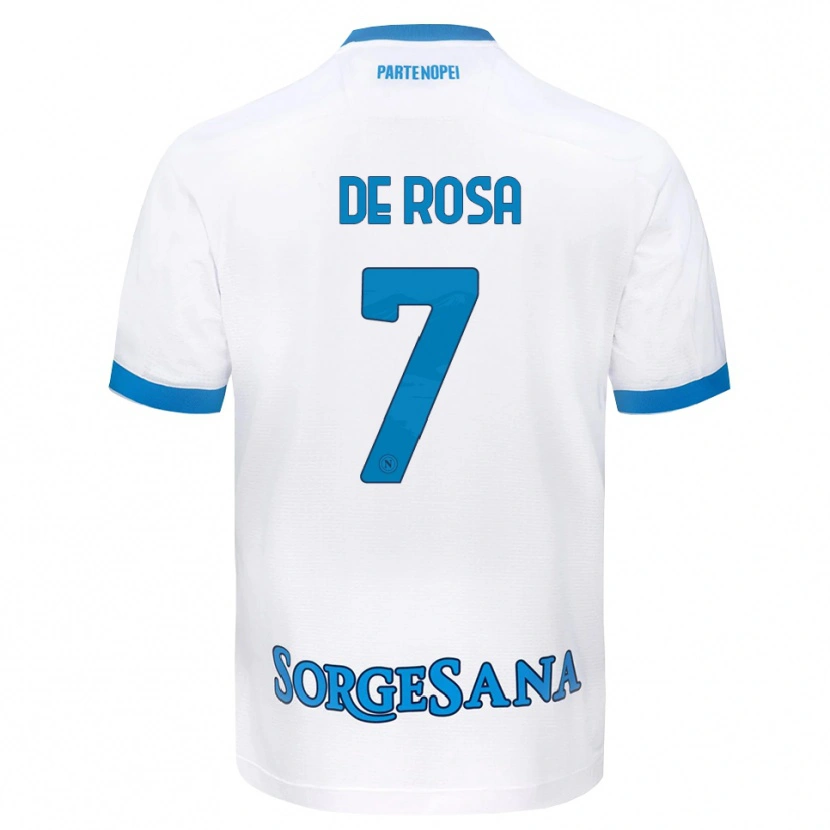 Danxen Dětské Vincenzo De Rosa #7 Bílá Světle Modrá Daleko Hráčské Dresy 2026/27 Dres