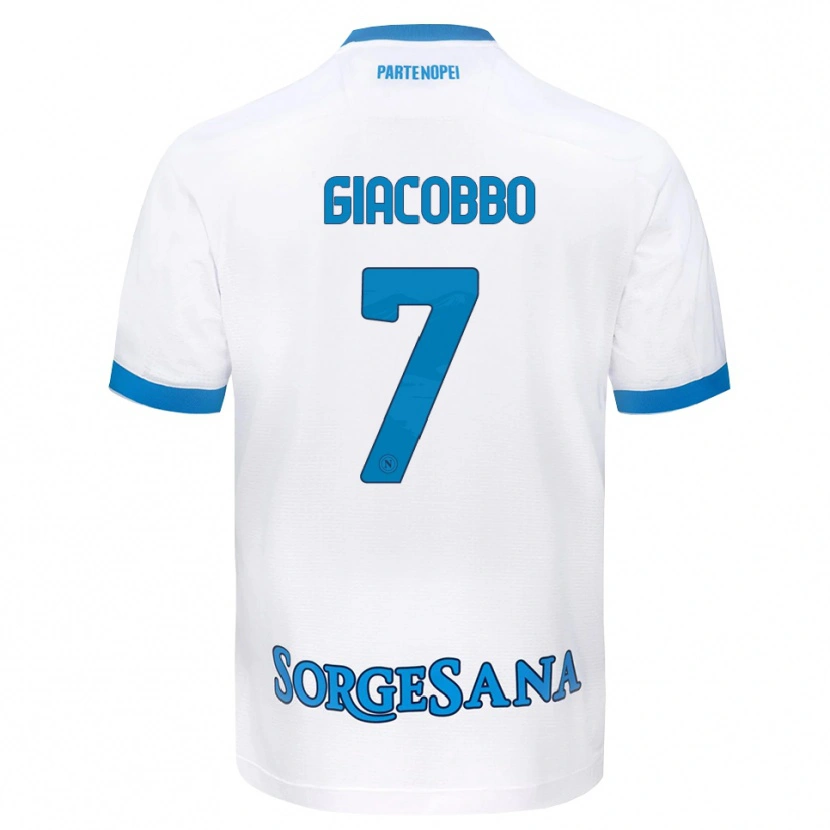 Danxen Dětské Giulia Giacobbo #7 Bílá Světle Modrá Daleko Hráčské Dresy 2026/27 Dres