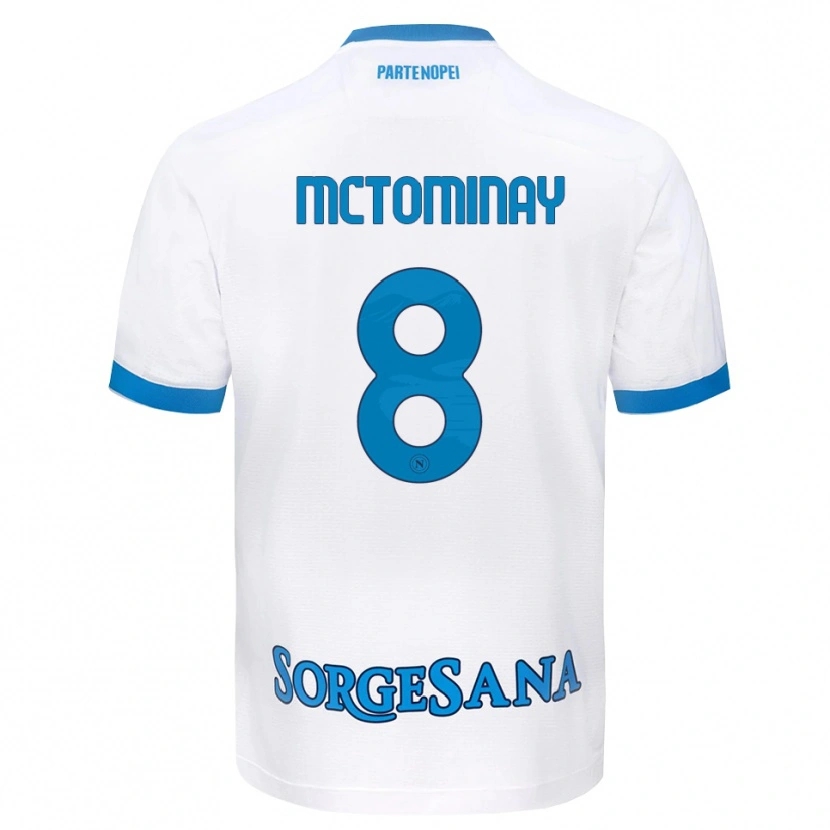 Danxen Dětské Scott Mctominay #8 Bílá Světle Modrá Daleko Hráčské Dresy 2026/27 Dres