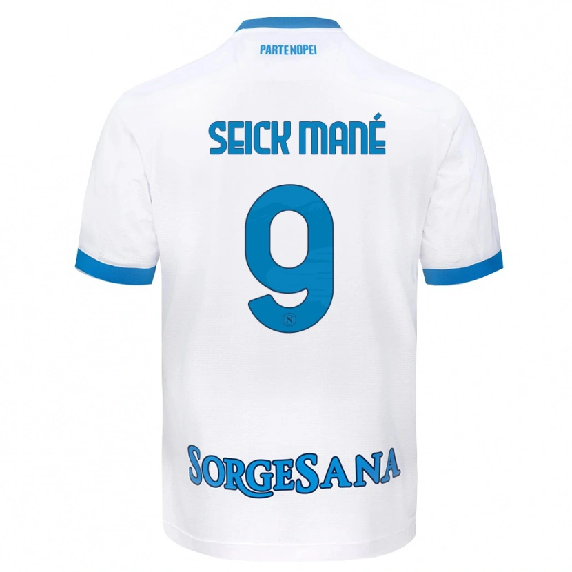 Danxen Dětské Mohamed Seick Mané #9 Bílá Světle Modrá Daleko Hráčské Dresy 2026/27 Dres