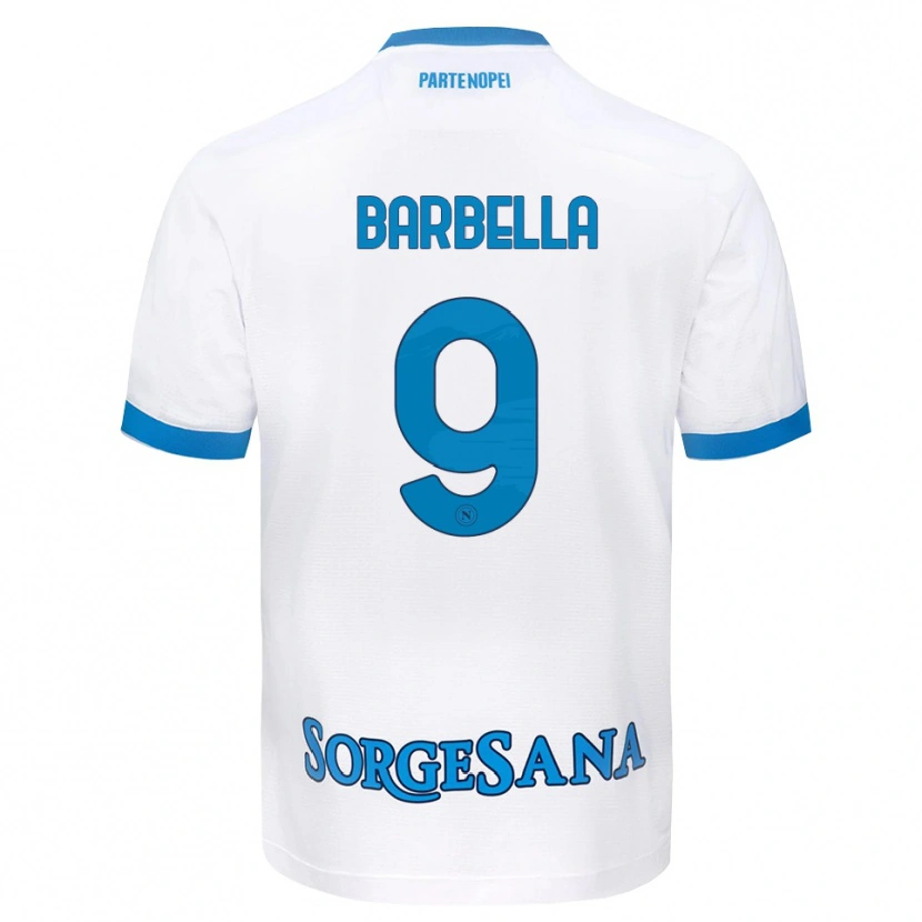 Danxen Dětské Michele Barbella #9 Bílá Světle Modrá Daleko Hráčské Dresy 2026/27 Dres