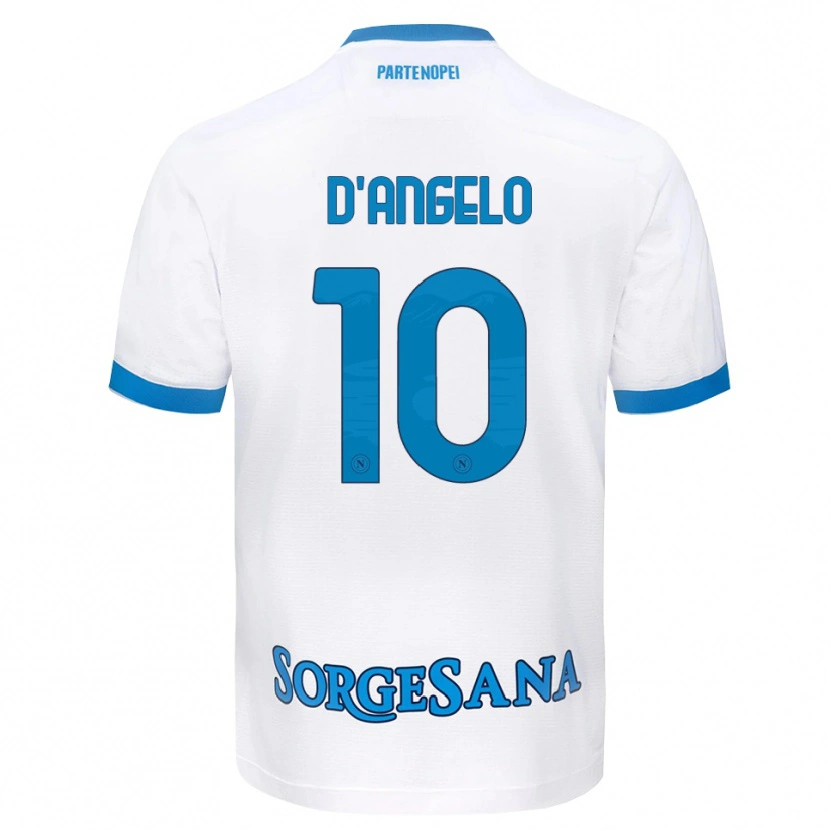 Danxen Dětské Davide D'angelo #10 Bílá Světle Modrá Daleko Hráčské Dresy 2026/27 Dres