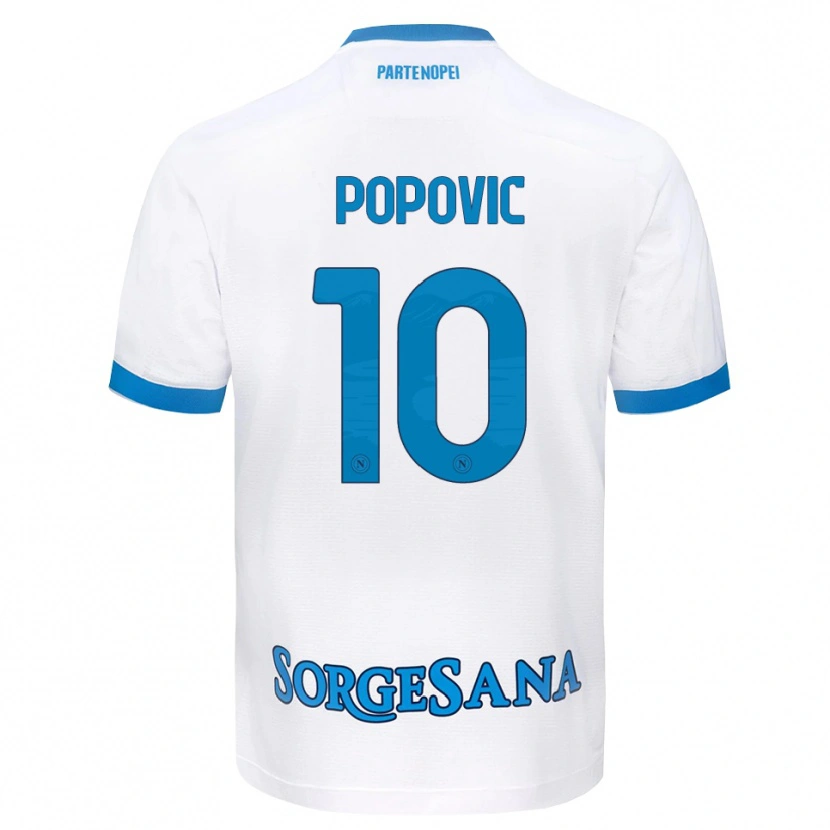 Danxen Dětské Matija Popovic #10 Bílá Světle Modrá Daleko Hráčské Dresy 2026/27 Dres