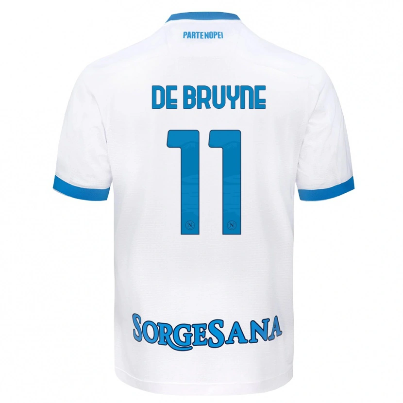 Danxen Dětské Kevin De Bruyne #11 Bílá Světle Modrá Daleko Hráčské Dresy 2026/27 Dres