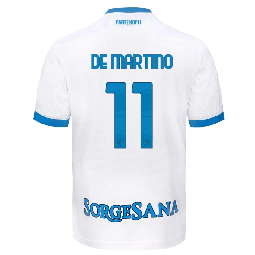 Danxen Dětské Giuseppe De Martino #11 Bílá Světle Modrá Daleko Hráčské Dresy 2026/27 Dres