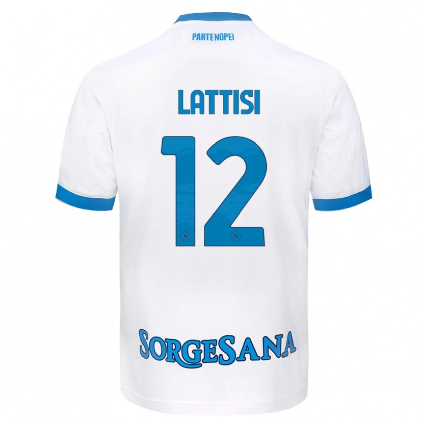 Danxen Dětské Francesco Lattisi #12 Bílá Světle Modrá Daleko Hráčské Dresy 2026/27 Dres