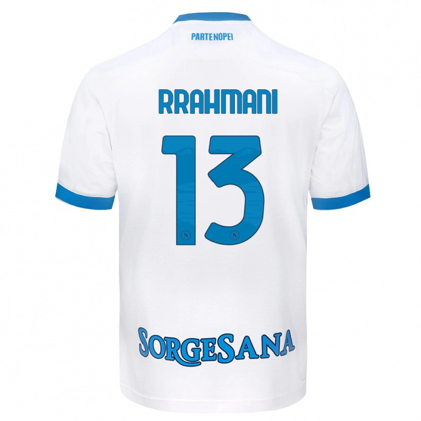 Danxen Dětské Amir Rrahmani #13 Bílá Světle Modrá Daleko Hráčské Dresy 2026/27 Dres