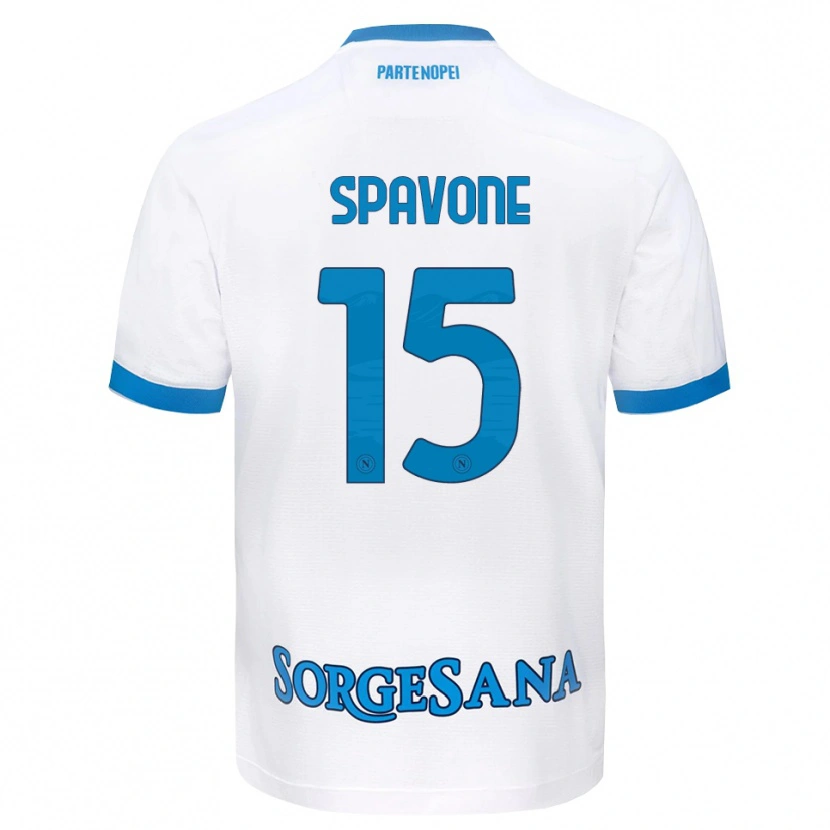 Danxen Dětské Alessandro Spavone #15 Bílá Světle Modrá Daleko Hráčské Dresy 2026/27 Dres