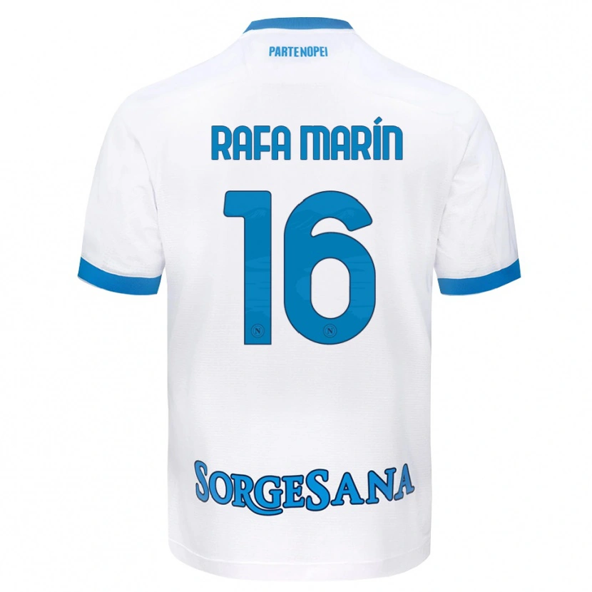 Danxen Dětské Rafa Marín #16 Bílá Světle Modrá Daleko Hráčské Dresy 2026/27 Dres