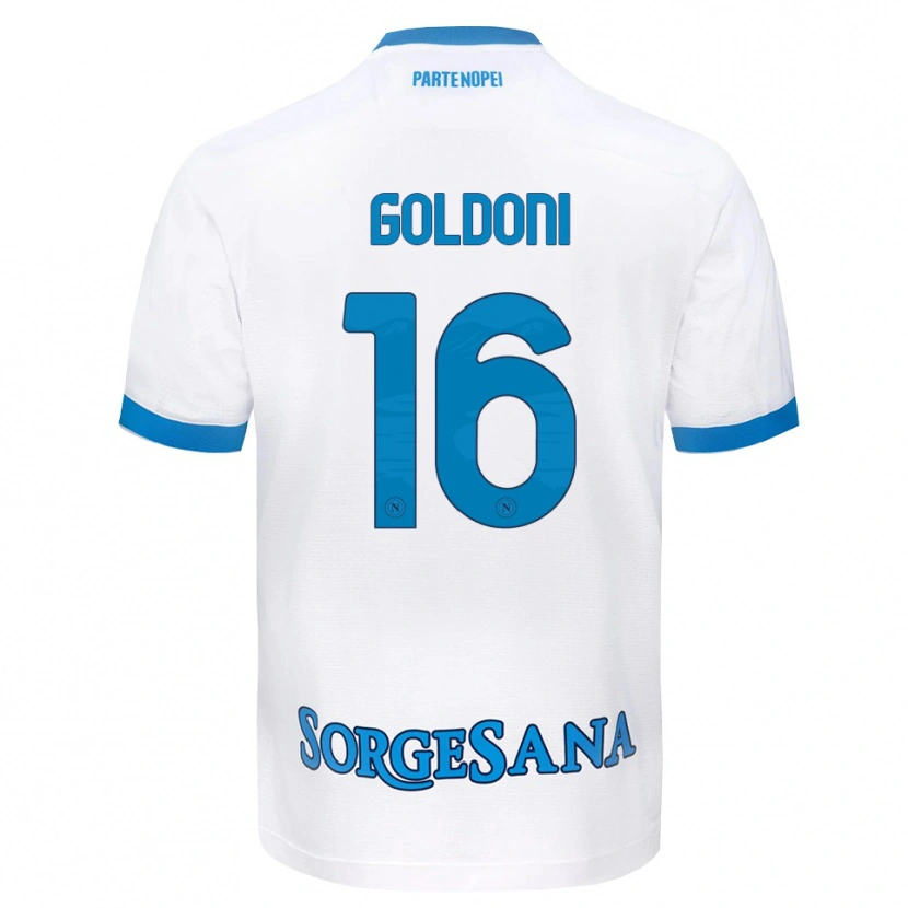Danxen Dětské Eleonora Goldoni #16 Bílá Světle Modrá Daleko Hráčské Dresy 2026/27 Dres