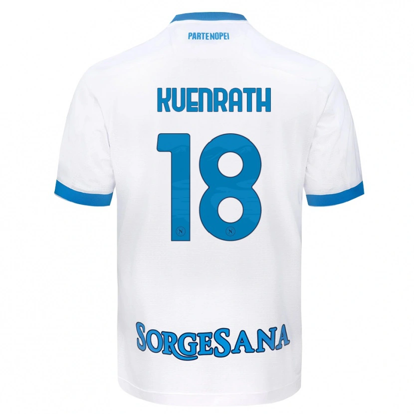 Danxen Dětské Melanie Kuenrath #18 Bílá Světle Modrá Daleko Hráčské Dresy 2026/27 Dres