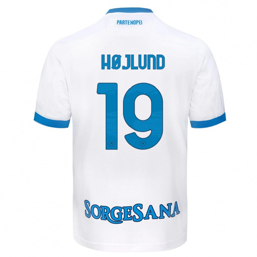 Danxen Dětské Rasmus Højlund #19 Bílá Světle Modrá Daleko Hráčské Dresy 2026/27 Dres