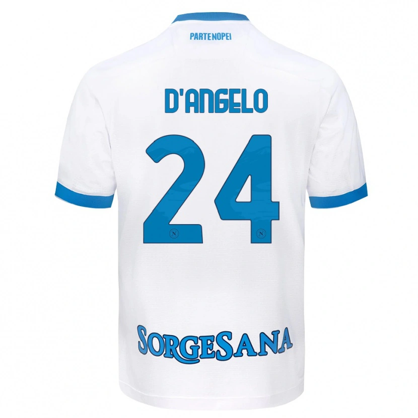 Danxen Dětské Alessia D'angelo #24 Bílá Světle Modrá Daleko Hráčské Dresy 2026/27 Dres
