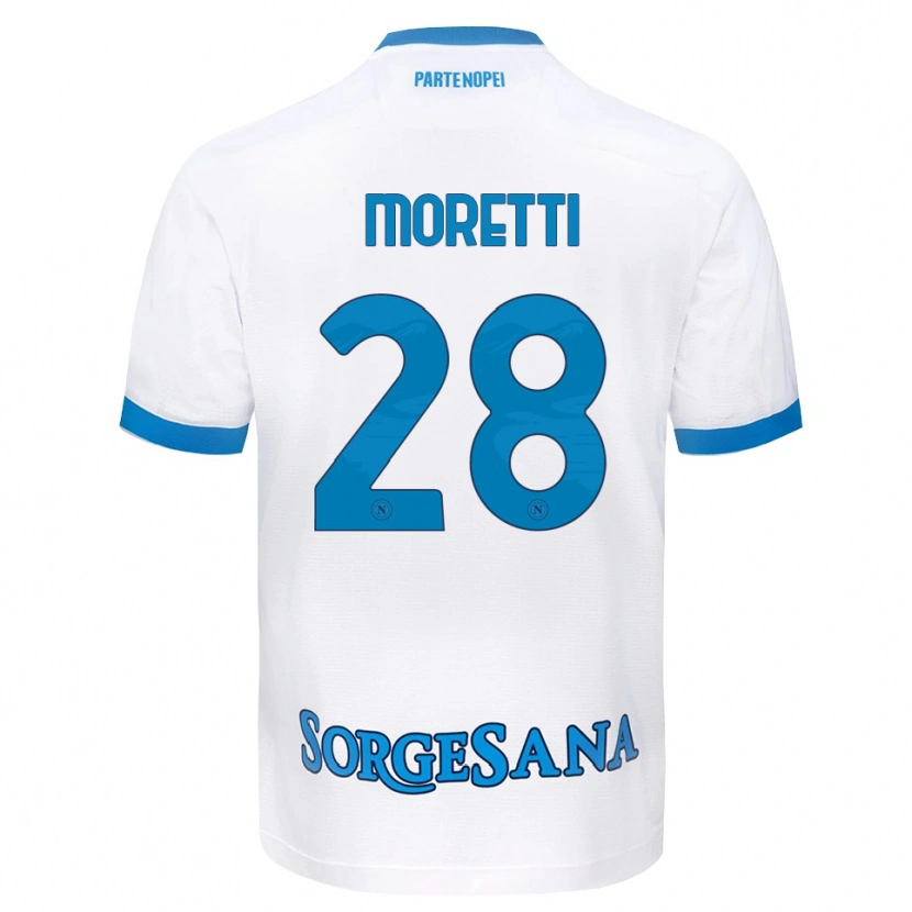 Danxen Dětské Ginevra Moretti #28 Bílá Světle Modrá Daleko Hráčské Dresy 2026/27 Dres