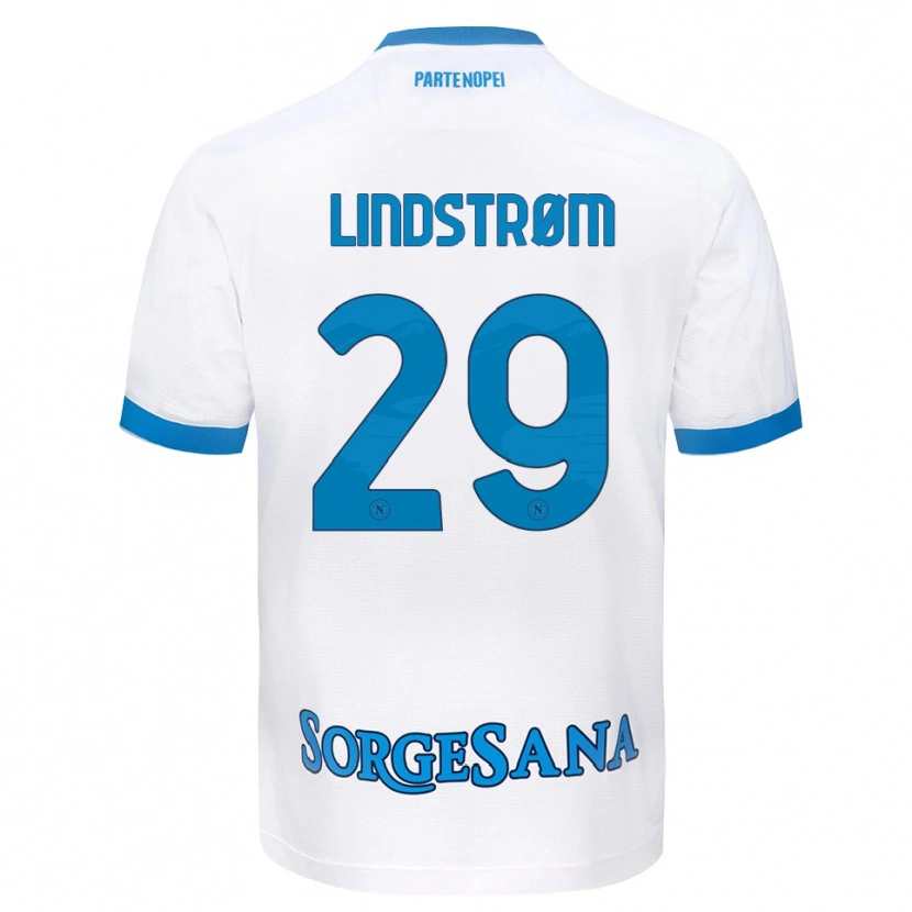 Danxen Dětské Jesper Lindstrøm #29 Bílá Světle Modrá Daleko Hráčské Dresy 2026/27 Dres