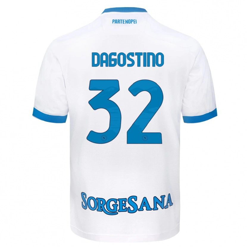 Danxen Dětské Giuseppe Dagostino #32 Bílá Světle Modrá Daleko Hráčské Dresy 2026/27 Dres
