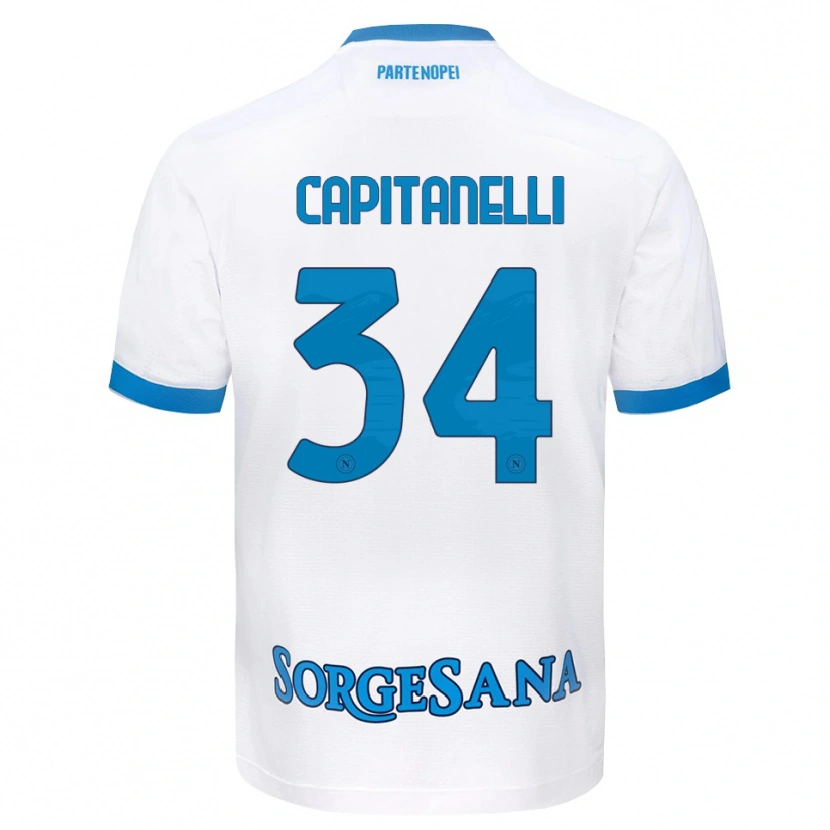 Danxen Dětské Ilaria Capitanelli #34 Bílá Světle Modrá Daleko Hráčské Dresy 2026/27 Dres