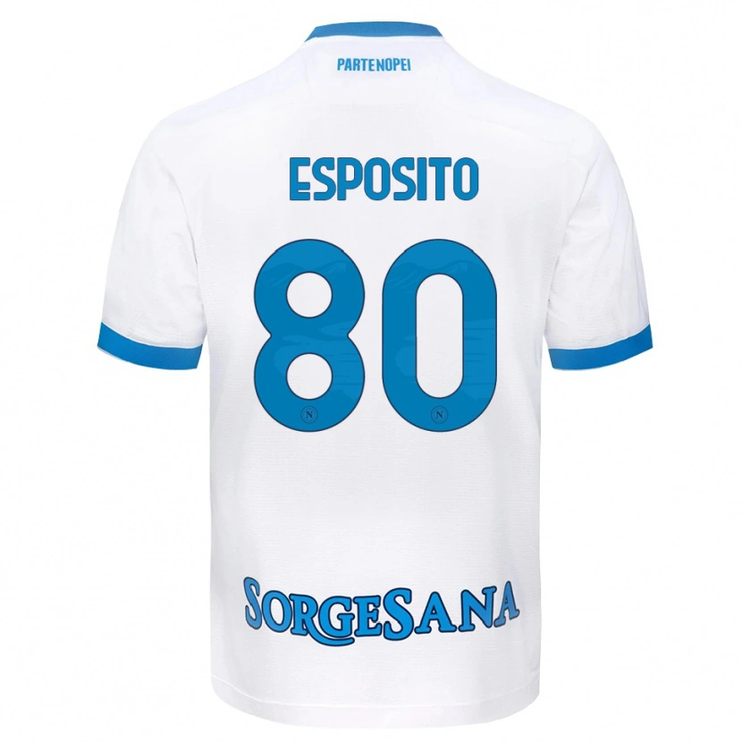Danxen Dětské Luigi Esposito #80 Bílá Světle Modrá Daleko Hráčské Dresy 2026/27 Dres