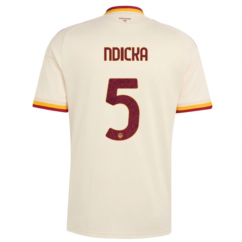 Danxen Dětské Evan Ndicka #5 Šampaňská Červená Žlutá Daleko Hráčské Dresy 2026/27 Dres