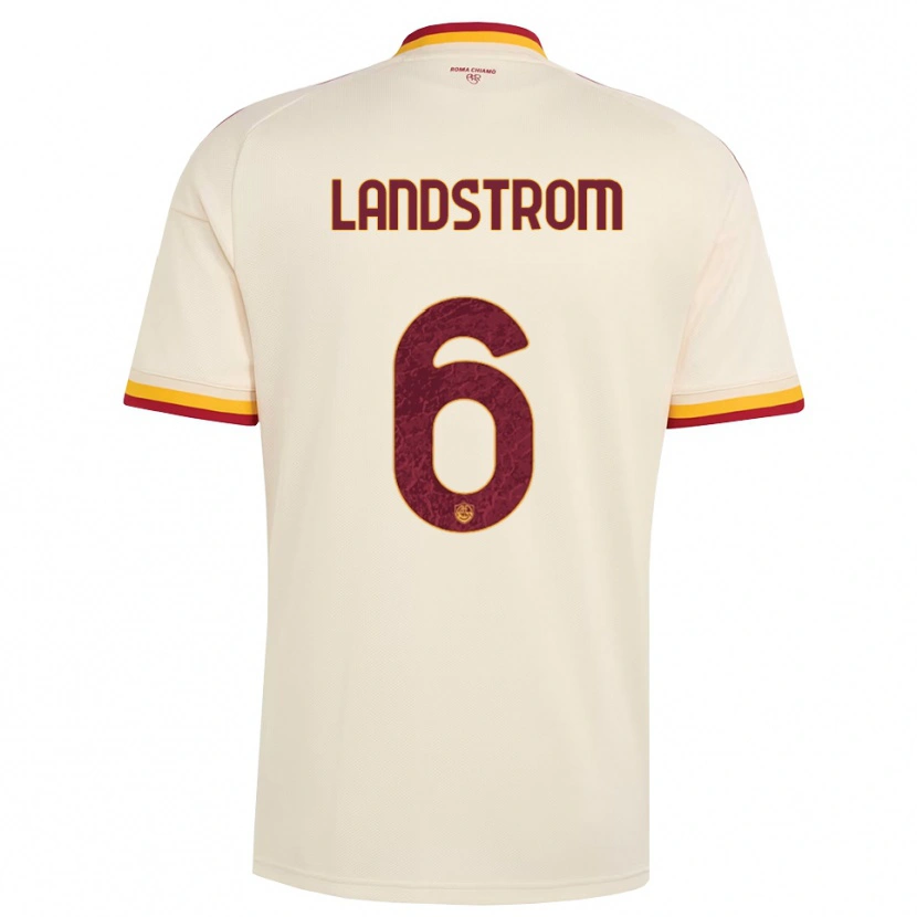 Danxen Dětské Elin Landstrom #6 Šampaňská Červená Žlutá Daleko Hráčské Dresy 2026/27 Dres
