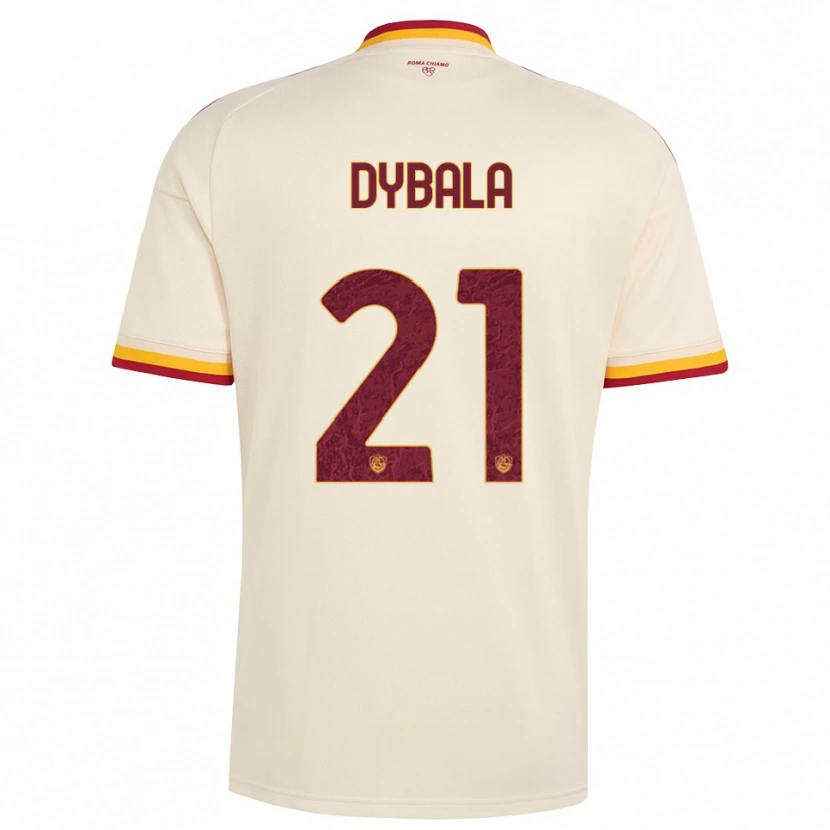 Danxen Dětské Paulo Dybala #21 Šampaňská Červená Žlutá Daleko Hráčské Dresy 2026/27 Dres