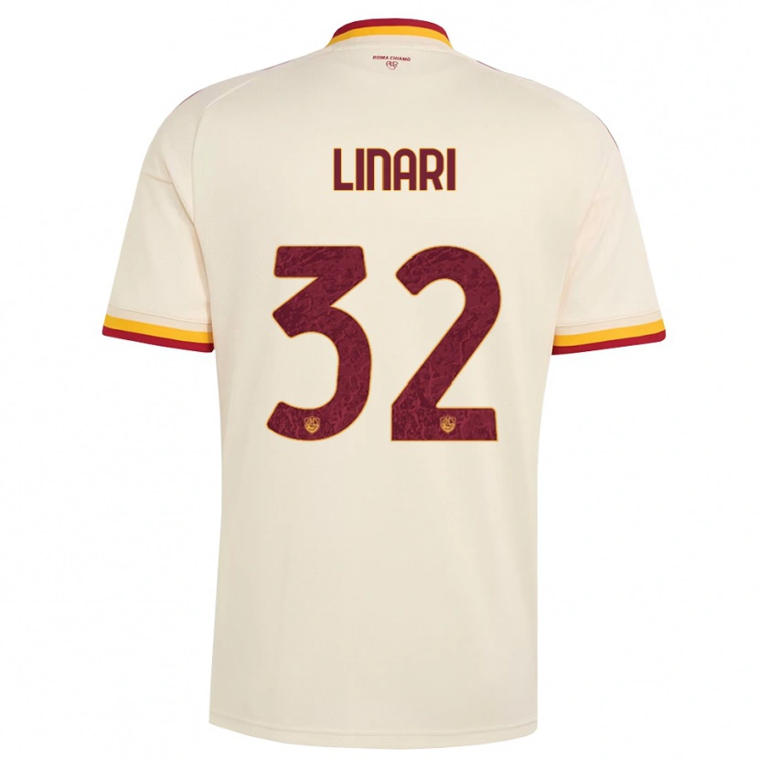 Danxen Dětské Elena Linari #32 Šampaňská Červená Žlutá Daleko Hráčské Dresy 2026/27 Dres