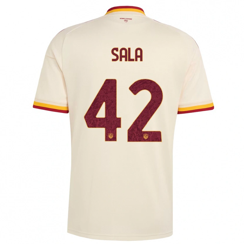 Danxen Dětské Edoardo Sala #42 Šampaňská Červená Žlutá Daleko Hráčské Dresy 2026/27 Dres