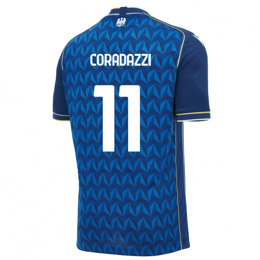 Danxen Dětské Niccolò Coradazzi #11 Královská Modř Bílá Modrá Daleko Hráčské Dresy 2026/27 Dres