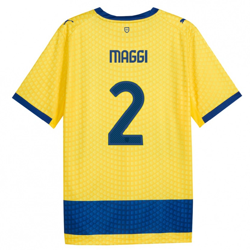 Danxen Dětské Jacopo Maggi #2 Žlutá Modrá Černá Daleko Hráčské Dresy 2026/27 Dres