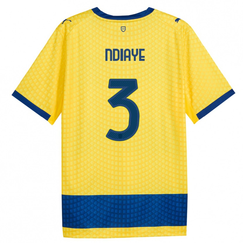 Danxen Dětské Abdoulaye Ndiaye #3 Žlutá Modrá Černá Daleko Hráčské Dresy 2026/27 Dres
