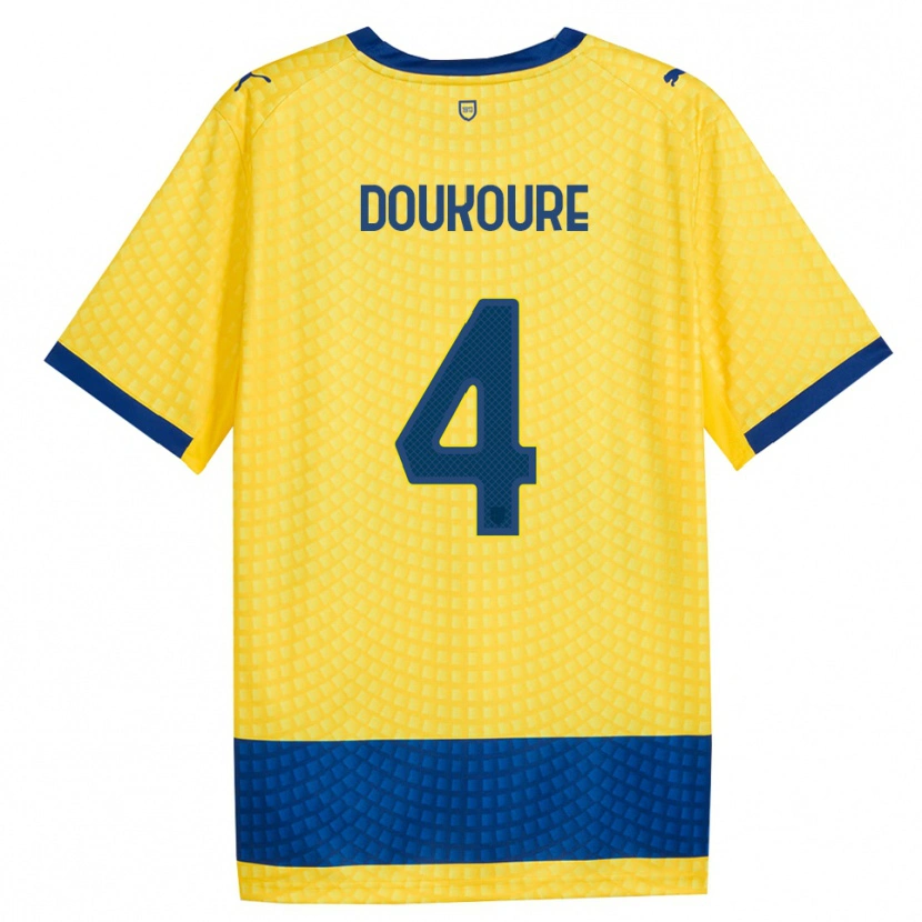 Danxen Dětské Vamoussa Doukoure #4 Žlutá Modrá Černá Daleko Hráčské Dresy 2026/27 Dres