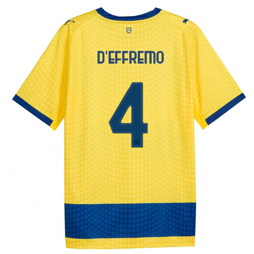Danxen Dětské Dario D'effremo #4 Žlutá Modrá Černá Daleko Hráčské Dresy 2026/27 Dres