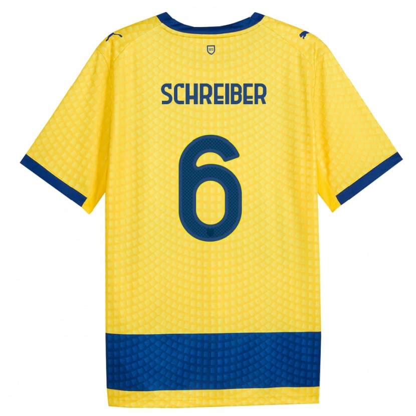 Danxen Dětské Fabio Schreiber #6 Žlutá Modrá Černá Daleko Hráčské Dresy 2026/27 Dres