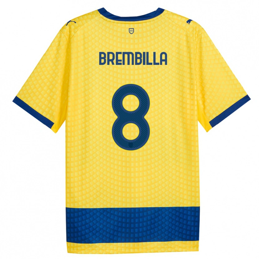 Danxen Dětské Cristiano Brembilla #8 Žlutá Modrá Černá Daleko Hráčské Dresy 2026/27 Dres