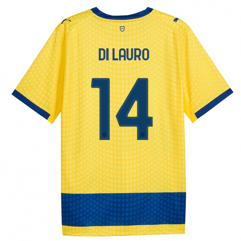 Danxen Dětské Diego Di Lauro #14 Žlutá Modrá Černá Daleko Hráčské Dresy 2026/27 Dres