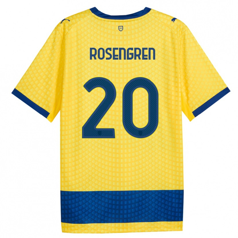 Danxen Dětské Lukas Rosengren #20 Žlutá Modrá Černá Daleko Hráčské Dresy 2026/27 Dres