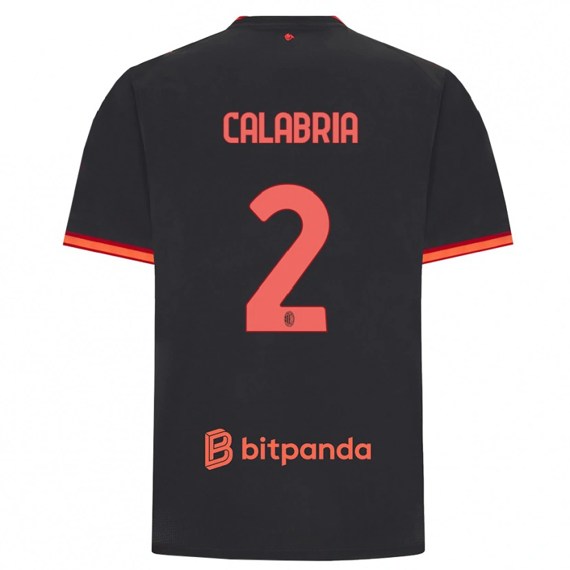 Danxen Dětské Davide Calabria #2 Černá Červená Třetí Hráčské Dresy 2026/27 Dres